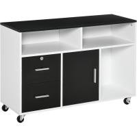 Mueble de Oficina Archivador con Ruedas Almacenamiento de Gran Capacidad 100x35x65 cm Blanco - details 9