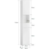Cesto para Ropa Sucia Armario Multifuncional de baño con 1 Cesto y 1 Cajón Blanco. - details 7