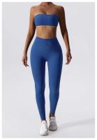 Sujetador deportivo para mujer en color piel anti-deslumbramiento con forro de nylon entretela de fitness ajustado manga larga secado rápido vestido de nylon - details 16