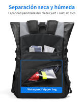 Mochila informal con tapa para hombre, mochila de gran capacidad, puede sostener baloncesto, con separación húmeda y seca - details 5