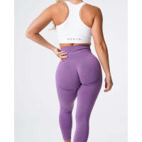 Leggings deportivos de cintura alta para mujer NVG de spandex con pantalones interiores suaves para ropa de gimnasio y fitness. - details 27