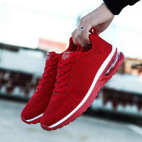 Zapatillas de correr con cámara de aire para hombre y mujer, zapatos informales a la moda, color rojo, para caminar al aire libre y gimnasio - details 10