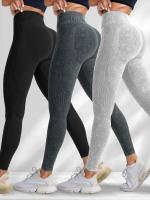 Body sin costuras para gimnasio para mujer, pantalones de yoga de secado rápido para realzar la cadera, monos deportivos con texto para correr y mujer - details 14