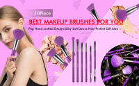 Docolor Brochas de Maquillaje 10pcs Set de Brochas para Base en Polvo Corrector Blush Sombra de Ojos Resaltador Herramienta de Belleza Multipack - details 1