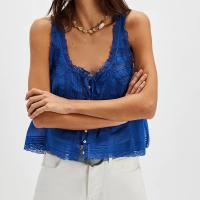 Camiseta sin mangas con lazo frontal para mujer, sin mangas, cuello redondo, ribete de encaje, chaleco corto con volantes transparentes, camisetas de verano Y2k linda camiseta - details 1