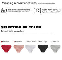 Ropa Interior de Algodón Para Mujer, Bragas de 1 piezas en M-XL, Rosa Gris, Blanco, Negro, Calzoncillos de Tiro Bajo, Lencería Suave y cómoda - details 2