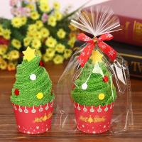 Toalla de Navidad en Forma de Pastel Toalla de Baño con Cara de Santa y Arbol de Navidad Bordado - details 3