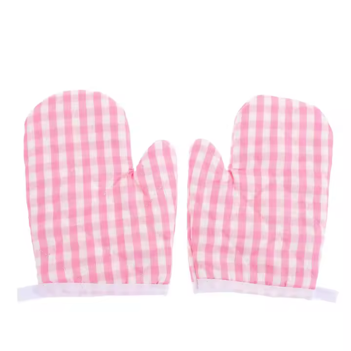 Guantes de horno para niños, estera, manoplas resistentes al calor, regalos de cocina para niños pequeños, accesorios de poliéster para mujer y niña, 2 uds. - 1
