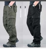 Nuevos monos de algodón a la moda para hombre, pantalones rectos con cremallera, pantalones de trabajo largos informales holgados de talla grande con seis y 6 bolsillos - details 6