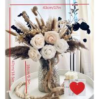 Arreglos de flores artificiales para decoración del hogar, hierba de Pampas seca Natural para centros de mesa, florero, 100 piezas - details 4
