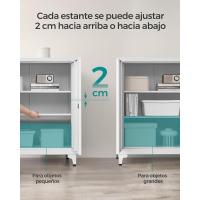 Archivador de Oficina, Armario Multifuncional, 2 Puertas, con Cerradura, Almacenamiento de Acero, para Sala de Estar, Gris Mate OMC013G01 - details 4
