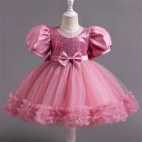 Vestido de Princesa Rosa de Esponja Primera Comunión Aniversario de Niño Fiesta de Boda - details 1
