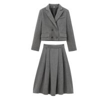 Falda A-line de Cintura Media para Mujer Pliegues Cinturadas Elegantes para Oficina - details 0