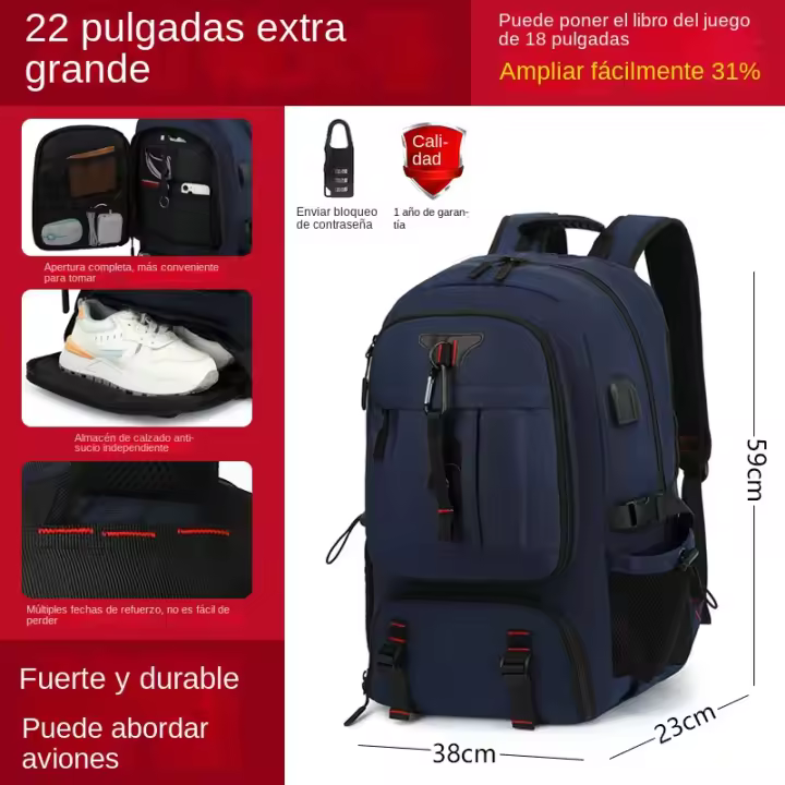 Montañismo al aire libre, ocio, gran capacidad, equipaje de viaje premium, doble asa, mochila escolar para estudiantes - 1