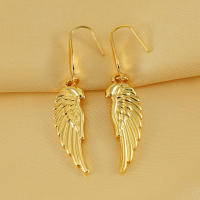 Acero inoxidable alas pendientes para mujeres 18K oro nicho diseño sentido titanio acero earlocks ornamentos - details 0