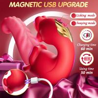 Vibrador Juguetes sexuales para adultos para mujeres - Vibradores de empuje de lengua 4 en 1 Consolador Juguetes sexuales de rosa con 10 lamiendo el clítoris y 10 modos de vibración, estimulador del clítoris del punto G, herramientas de placer para juegos - details 6