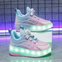 Zapatillas de deporte informales luminosas recargables por USB para niños y niñas, rueda de luz LED, patines deportivos para exteriores - details 18