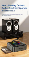 Receptor de Audio con Bluetooth 5,4 y luces de colores RGB, transmisor FM de 3,5mm, AUX, RCA, USB, HIFI, estéreo, música, pantalla LED, adaptador inalámbrico - details 6