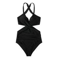One Piece Tankini De Verano 2024 Para Mujer Talla Grande Estilo Halter Monokini De Playa Con Push-Up Cintura Alta Traje De Baño Unicolor - details 13