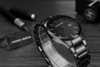Premium lujo 2018 cuarzo creativo Vogue rojo y negro banda de acero inoxidable hombres de negocios relojes de primeras marcas De Luxo impermeable Dropshipping - details 8