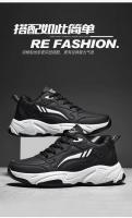 Zapatillas de deporte de cuero PU, hombres casuales, zapatos deportivos para niños, negro puro, talla grande 47 48, tenis para hombres - details 2