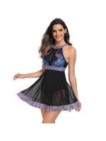 Traje de baño de una pieza nuevo 2025 para mujer, traje de baño de bikini con falda de malla de talla grande para deportes - details 8