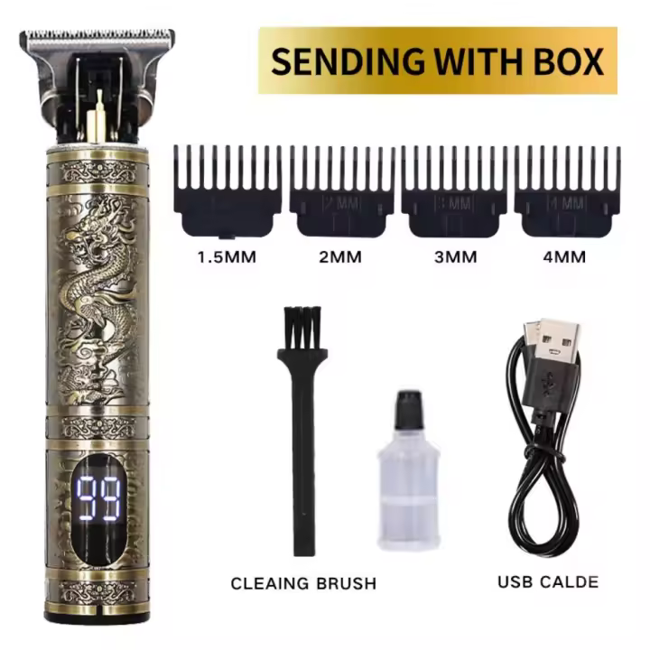 Cortadora de cabello eléctrica, tijeras de empuje eléctricas, cortadoras de cabello con grabado de cabezal de aceite - 1