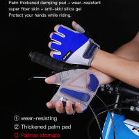Guantes de ciclismo para bicicleta de montaña, antideslizantes, amortiguadores, acolchados, medio dedo, accesorios deportivos cortos - details 3