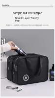 Nuevo Neceser grande de doble capa con separación en seco y húmedo para maquillaje, organizador de cosméticos portátil esencial para viaje - details 1