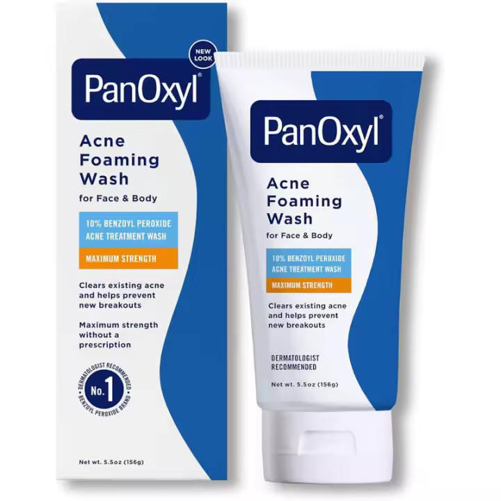 PanOxyl Acne Foaming Wash Peróxido de benzoilo 10% antimicrobiano de máxima potencia, 5,5 oz - 1