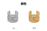 Pulsera de bobinado de alambre multicapa de versión ancha punk, pulsera de apertura metálica de diamantes de imitación exagerados personalizados - details 2