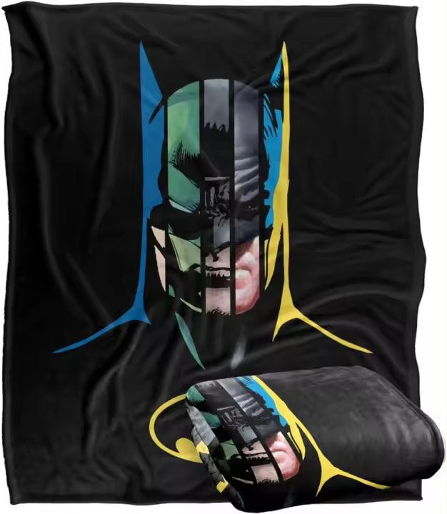 Manta de Batman, 80 años, muchas caras, tacto sedoso, manta súper suave - 1