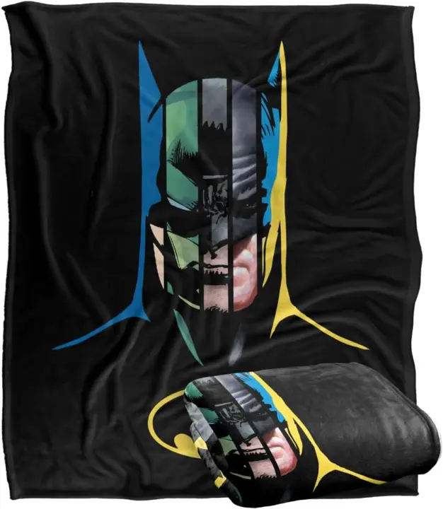 Manta de Batman, 80 años, muchas caras, tacto sedoso, manta súper suave - 1