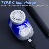 Afeitadora Eléctrica Impermeable Carga USB Mini Navija Rotativa para Viajes - details 2