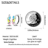 Aretes Redondos de Plata 925 Estilo Elegante para Mujeres con Piedra Principal de Zirconio y Diseño de Encanto Brillante Color en Oro - details 11