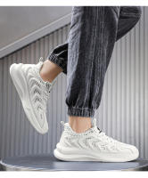 Primavera otoño nuevo Flyknit transpirable y cómodo Fondo suave versátil correr deportes zapatos casuales de hombre - details 11