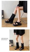 Botas extraíbles de dos usos, botas altas de mujer con punta cuadrada francesa, hebilla de cinturón, pantalones, botas delgadas retro, botas largas y frescas. - details 9