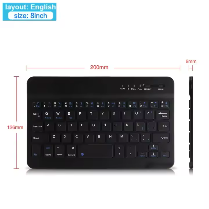 Miniteclado inalámbrico con Bluetooth, recargable para teléfono, tableta, Huawei, Xiaomi, Samsung, Android, ios, Windows - 1