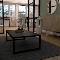 Centro de lujo, color madera rústica, aglomerado y melamina/hierro, mesa de centro para salón, mesa de centro baja - details 9