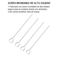 Conjunto de Parrilla para exteriores con Pinchos,Rejilla para Freidora de Aire Cuadrada,Soporte para Barbacoa de Acero Inoxidable - details 5