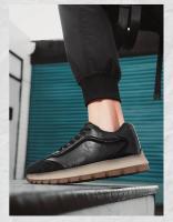 Zapatos de moda para hombre, zapatillas informales de cuero para todas las estaciones, zapatos para correr de moda de estilo coreano, calzado deportivo antideslizante resistente al desgaste para hombre - details 14