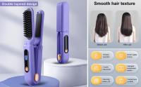 Portátil Sin Cable Alisador de Cabello 3 Velocidades Ajustables Cepillo Eléctrico para Estilizar Rizos Desenredador para Belleza - details 0