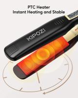 Plancha de pelo profesional KIPOZI, plancha plana de titanio con pantalla LCD Digital, rizador de calentamiento instantáneo de doble voltaje, regalo - details 3