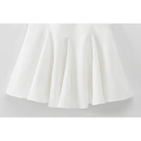 BUNO-Vestidos de fiesta de noche elegantes de primavera para mujer, dobladillo ancho ondulado, lazo decorado, liso, sin mangas, cuello redondo, vestidos de moda - details 16