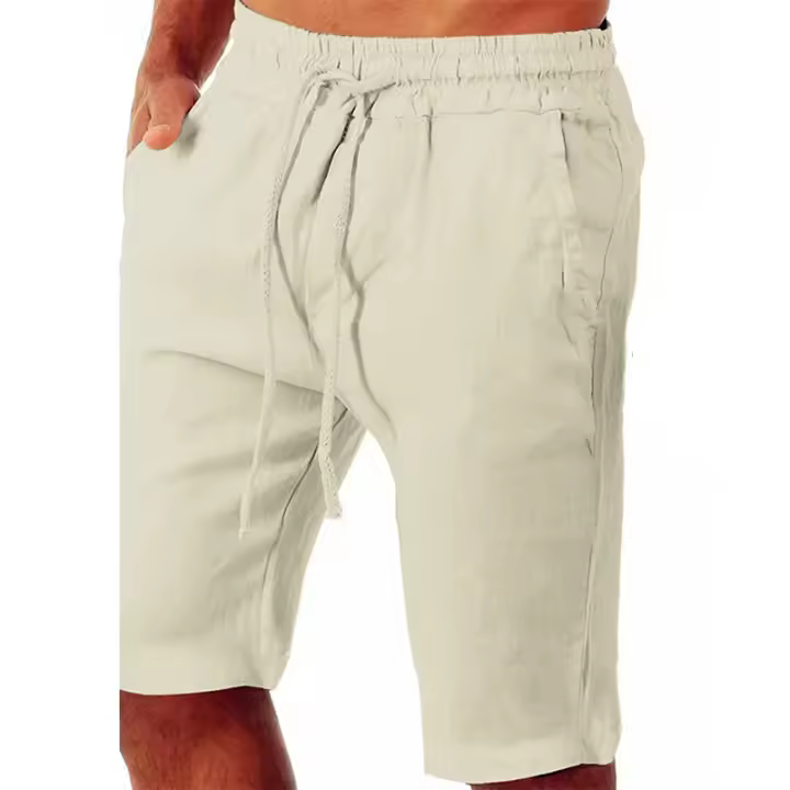 Pantalones cortos de lino y algodón de talla grande 5XL para hombre Cómodos y transpirables para el verano - 1