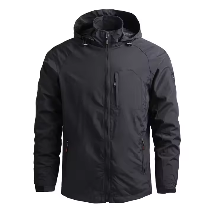 Chaifenko Men's Lightweight Jacket Impermeable con Capucha Parador de Viento Cierre de Cremallera - 1