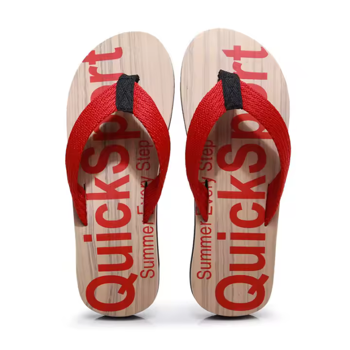 2025 nuevos chanclas para hombre, chanclas para exteriores de grano de madera EVA, zapatos de playa ingleses de moda para hombre - 1