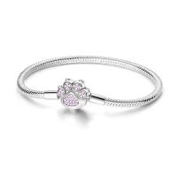 Pulseras de seguridad de corazón de melocotón de Plata de Ley para mujer, dijes colgantes originales, cuentas para joyería - details 3
