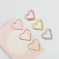 Juego de 50 mini marcapáginas con clips de papel de metal en forma de corazón - details 0