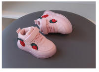 Nuevos zapatos de tablero iluminados para niños, zapatos casuales de dibujos animados de fresa de suela suave antideslizante - details 13